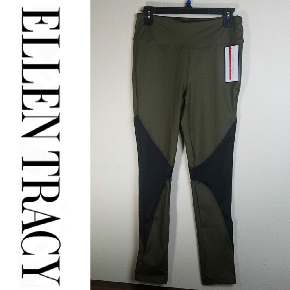 Ellen Tracy Active Olive Green Leggings